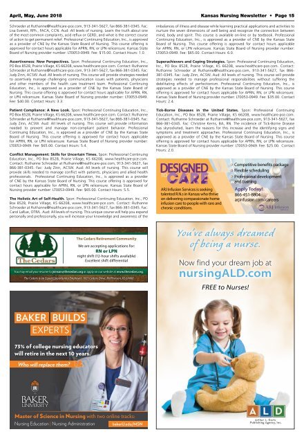 Nursing Newsletter - April 2018