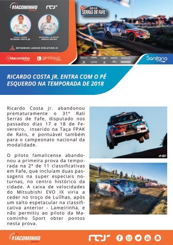 Press Release - Participação no Rali Serras de Fafe