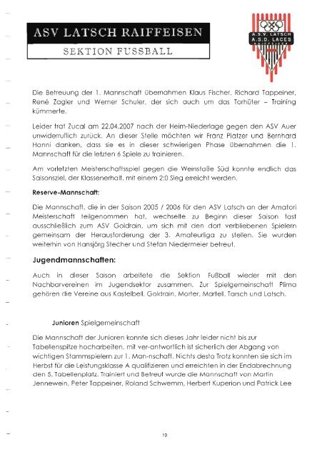 Geschichte der Sektion Fußball ab 1997