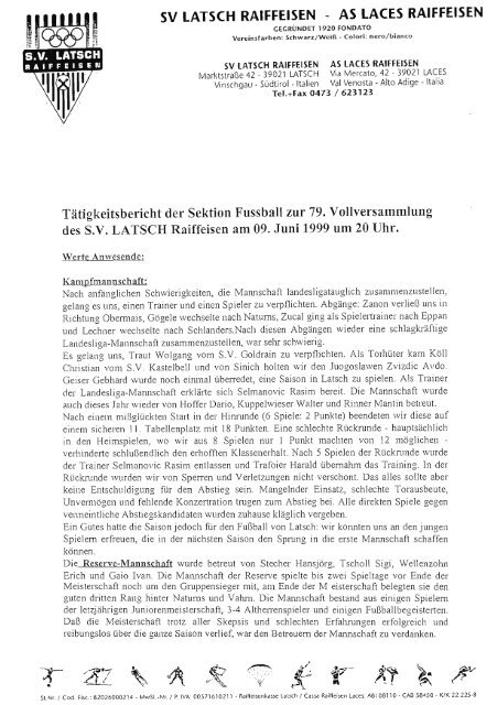 Geschichte der Sektion Fußball ab 1997