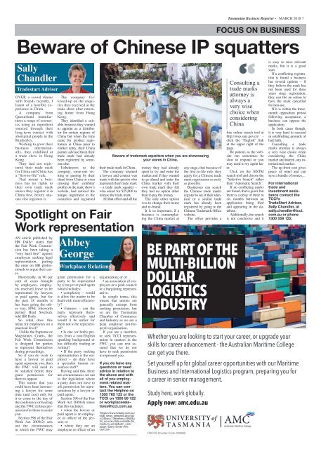 Tasmanian Business Reporter March 2018