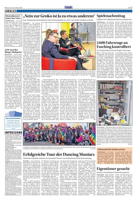 Wochen-Kurier 8/2018 - Lokalzeitung für Weiterstadt und Büttelborn