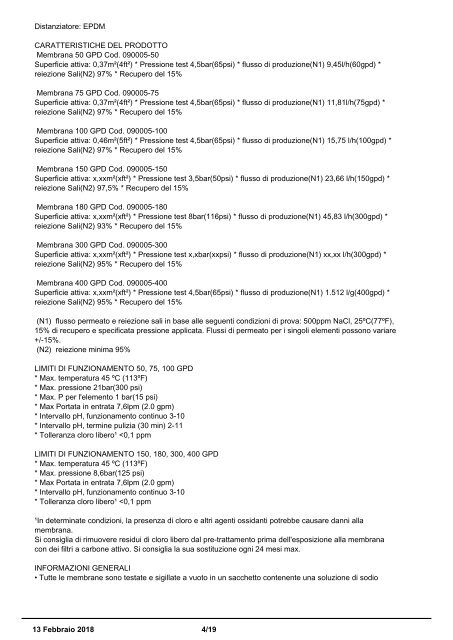 Membrane catalogo