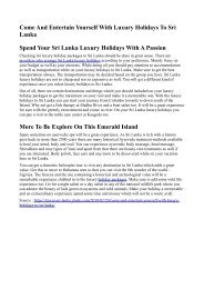 Entertain Yourself With Luxury Holidays To Sri Lanka