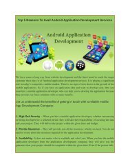 Top 5 Reasons To Avail Android Application Development Services