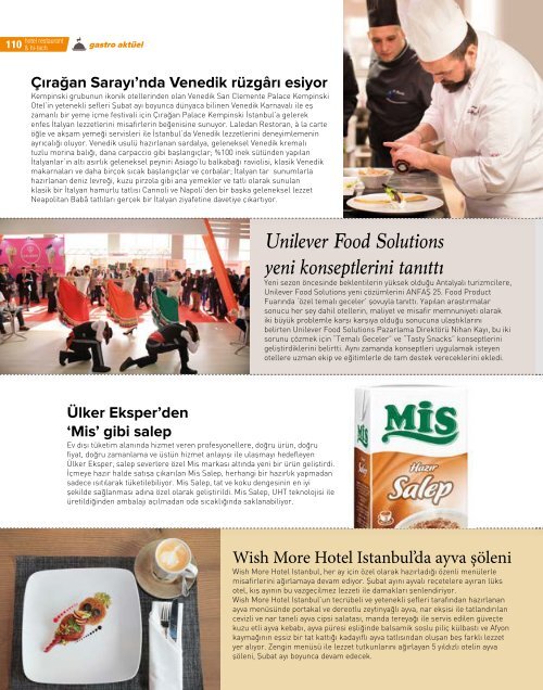 HOTEL RESTAURANT  MAGAZINE ŞUBAT 2018 SAYISI