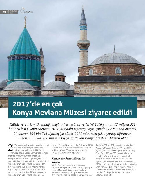 HOTEL RESTAURANT  MAGAZINE ŞUBAT 2018 SAYISI