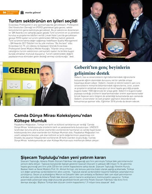 HOTEL RESTAURANT  MAGAZINE ŞUBAT 2018 SAYISI