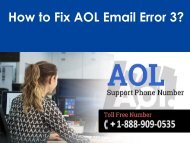 Fix AOL Email Error 3 Call 1-888-909-0535 AOL Support