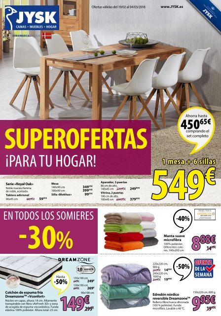 JYSK folleto actual ofertas del 19 de febrero al 4 de marzo 2018