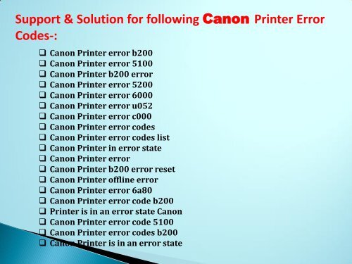 Fix Canon Printer Error Code and Messages