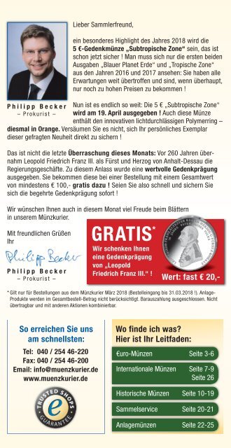 Münzkurier März 2018