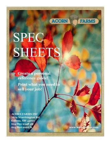 SpecSheets Plant Reference - Acorn Farms