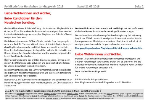 Politikbrief zur Hessischen Landtagswahl 2018 (Stand 21.02.2018)