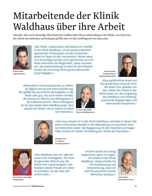 Südostschweiz Sonderbeilage – 125 Jahre Klinik Waldhaus Chur