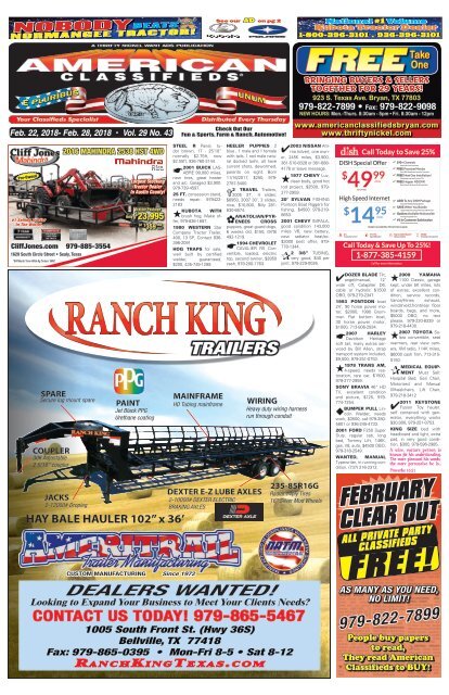 American Classifieds February 22nd Edition Bryan/College Station