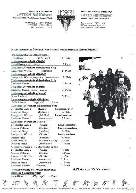 Geschichte der Sektion Langlauf ab 1997