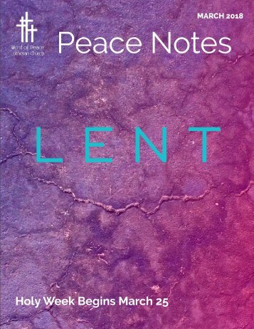 Peace Notes March 2018 - Word of Peace Lutheran Church