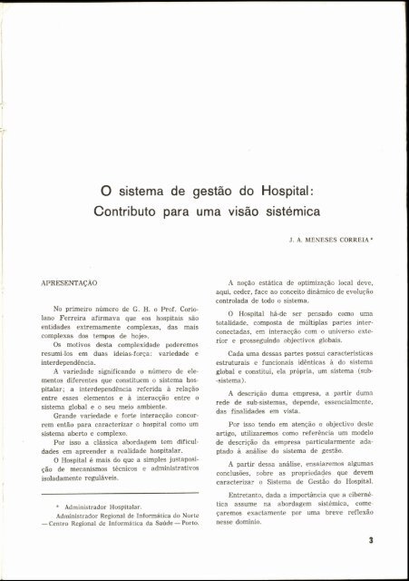 Gestão Hospitalar N.º3 1983