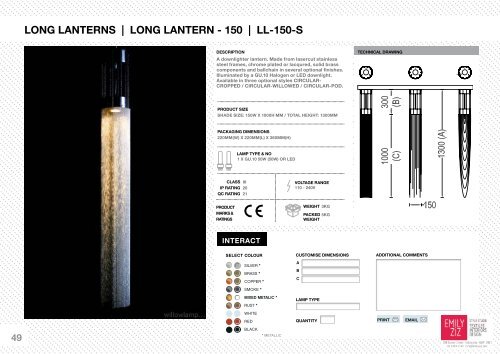 Willowlamp Specification Sheets