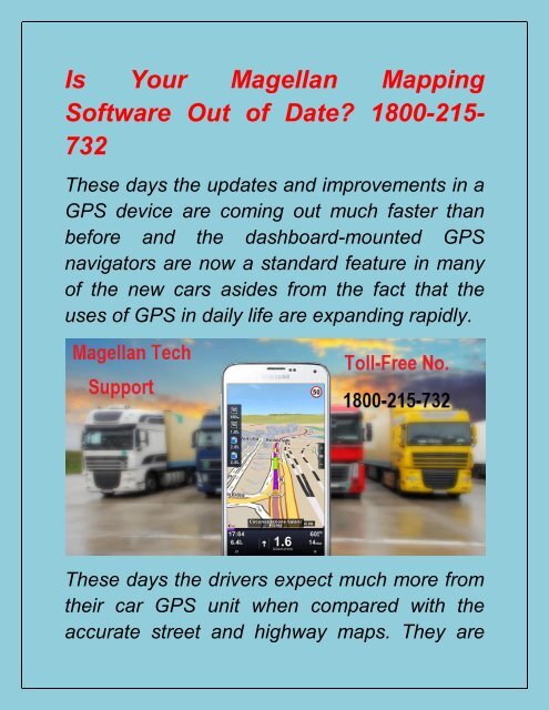 Is Your Magellan Mapping Software Out of Date 1800-215-732