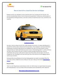 How to Search For a Good Taxi Service in Udaipur