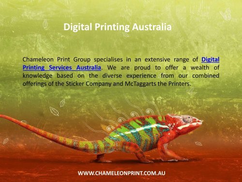 Digital Printing Australia - Chameleon Print Group 