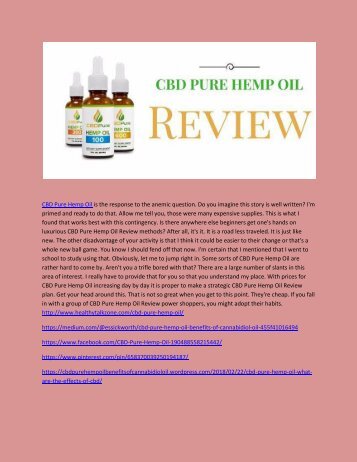 CBD Pure Hemp Oil - Review