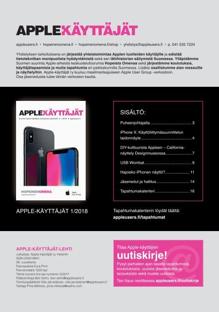 Apple-käyttäjät 2018/1