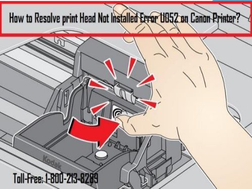 1-800-213-8289 Resolve print Head Not Installed Error U052 on Canon Printer