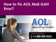 Fix AOL Mail GAH Error Call 1-888-909-0535 AOL Support