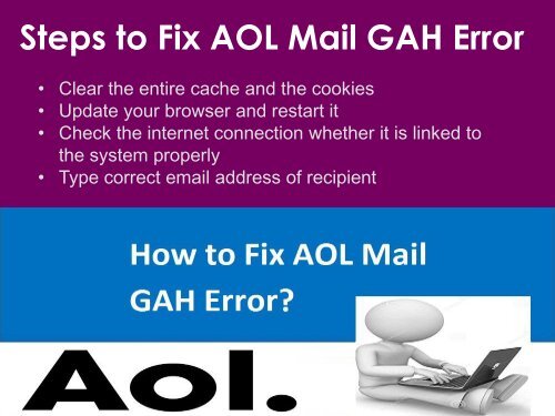 Fix AOL Mail GAH Error Call 1-888-909-0535 AOL Support