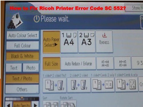 Fix Ricoh Printer Error Code SC 552