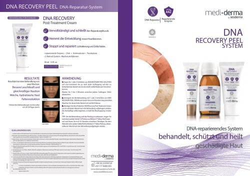 DNA RECOVERY PEEL - DNA REPARATUR SYSTEM PRODUKTBROSCHÜRE