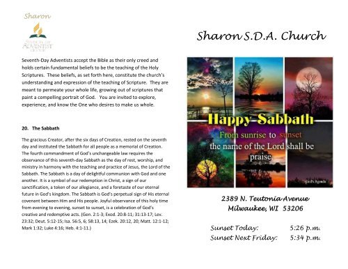 Bulletin 2 15 18 Sharon Sda Church