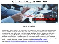 Quicken Tech Support Number 1-844-894-7054