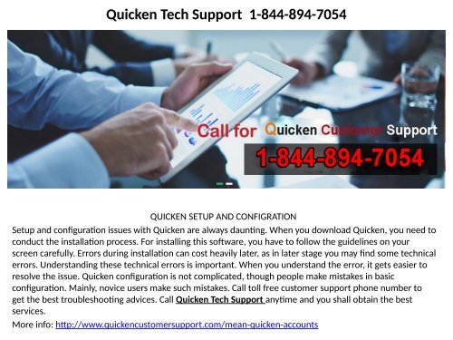 Quicken Tech Support Number 1-844-894-7054