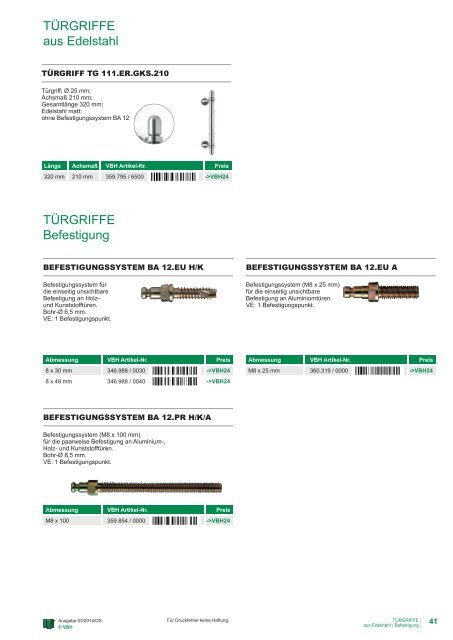 T02 Außentür Sichtbeschläge 2015