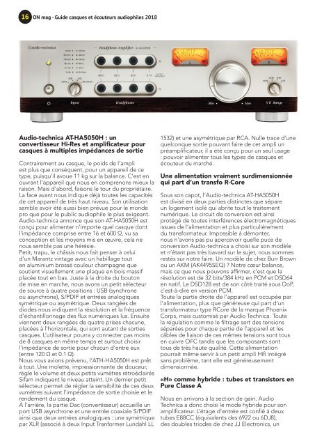 ON mag - Guide casques et écouteurs audiophiles 2018