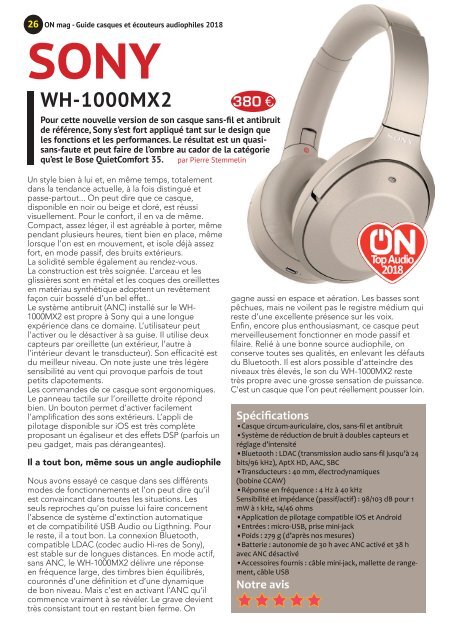 ON mag - Guide casques et écouteurs audiophiles 2018