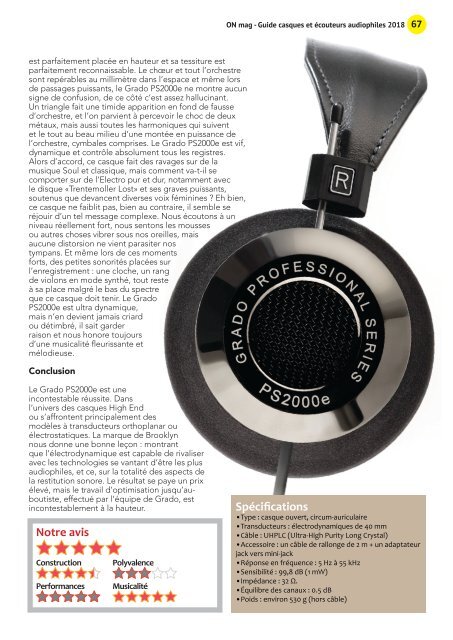 ON mag - Guide casques et écouteurs audiophiles 2018