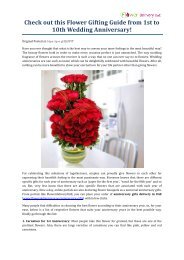 Check out this Flower Gifting Guide from 1st to 10th Wedding Anniversary!
