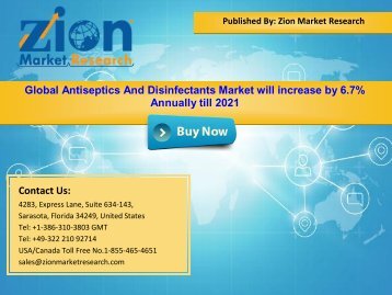 Global Antiseptics And Disinfectants Market, 2015 – 2021