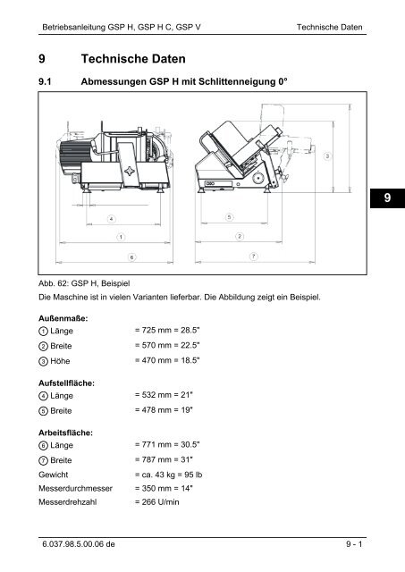 Bedienungsanleitung GSP H