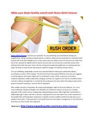 Build your Lean Muscle Mass with Nutra SlimX Cleanse