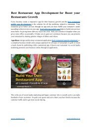 Best Restaurant App Development for Boost your Restaurants Growth
