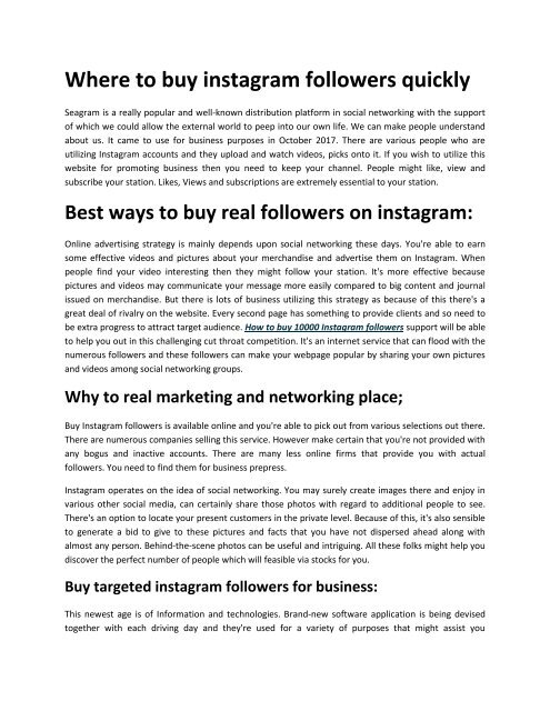 Where to buy instagram followers quickly