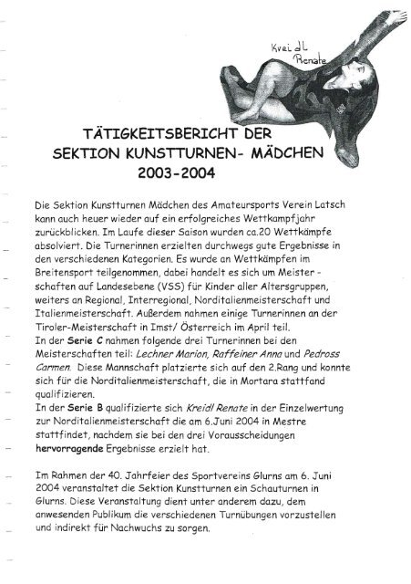 Geschichte der Sektion Kunstturnen ab1997