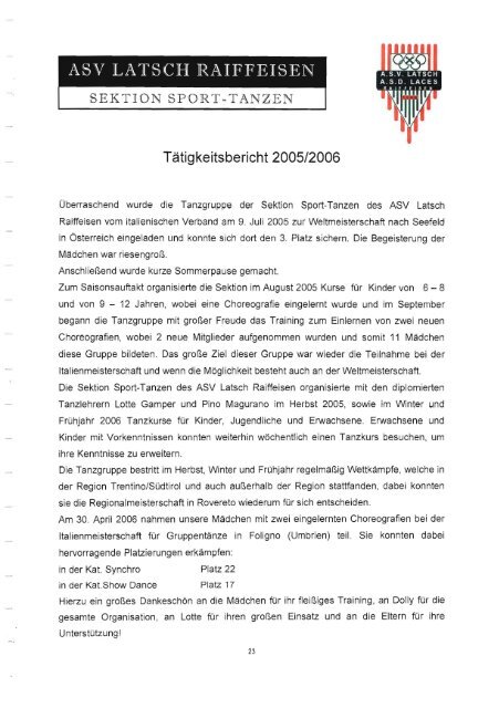 Geschichte der Sektion Sporttanzen ab 1997