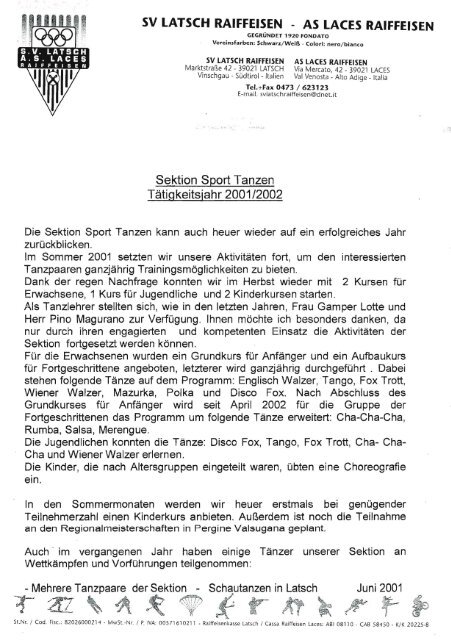 Geschichte der Sektion Sporttanzen ab 1997